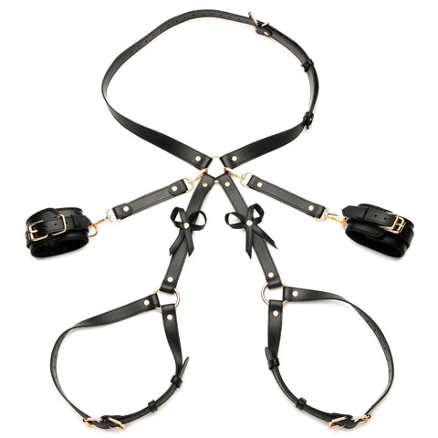 Bondage Harness With Bows (Black) – Vegan Friendly Harness Womens Harnesses