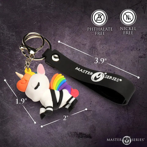 Bondage Unicorn Keychain (White Rainbow Mane) – Quirky Accessory Keychain > Novelties > Keychains