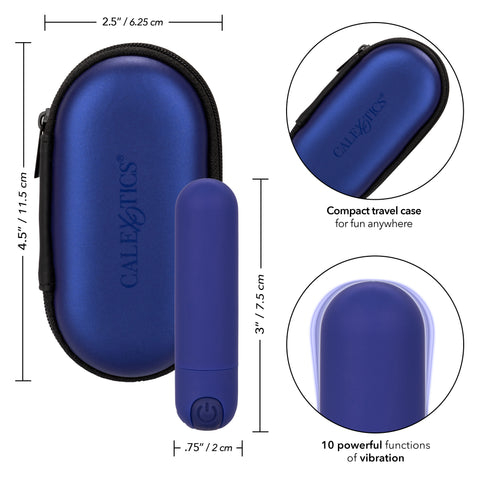Rechargeable Hideaway Bullet Vibrator in Blue for Travel Fun BULLETS