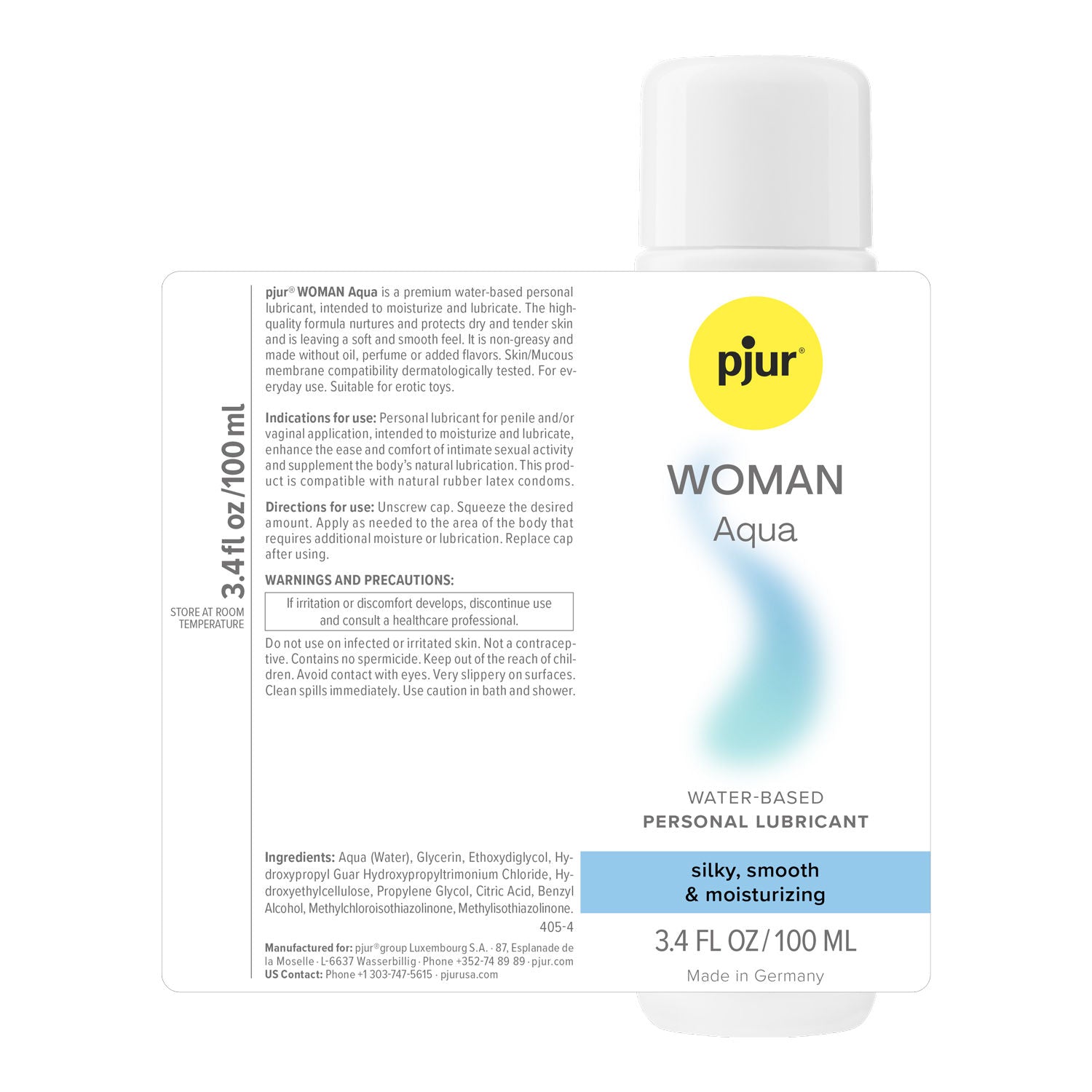 Pjur Woman Aqua Water-Based Lubricant 100ml Fragrance Free Enhancers Female