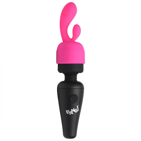 Bang! 10X Mini Wand with 3 Attachments in Black, Purple, and Pink - Rechargeable Powerful Vibrator with Premium Silicone > Sex Toys For Ladies > Wand Massagers and Attachments