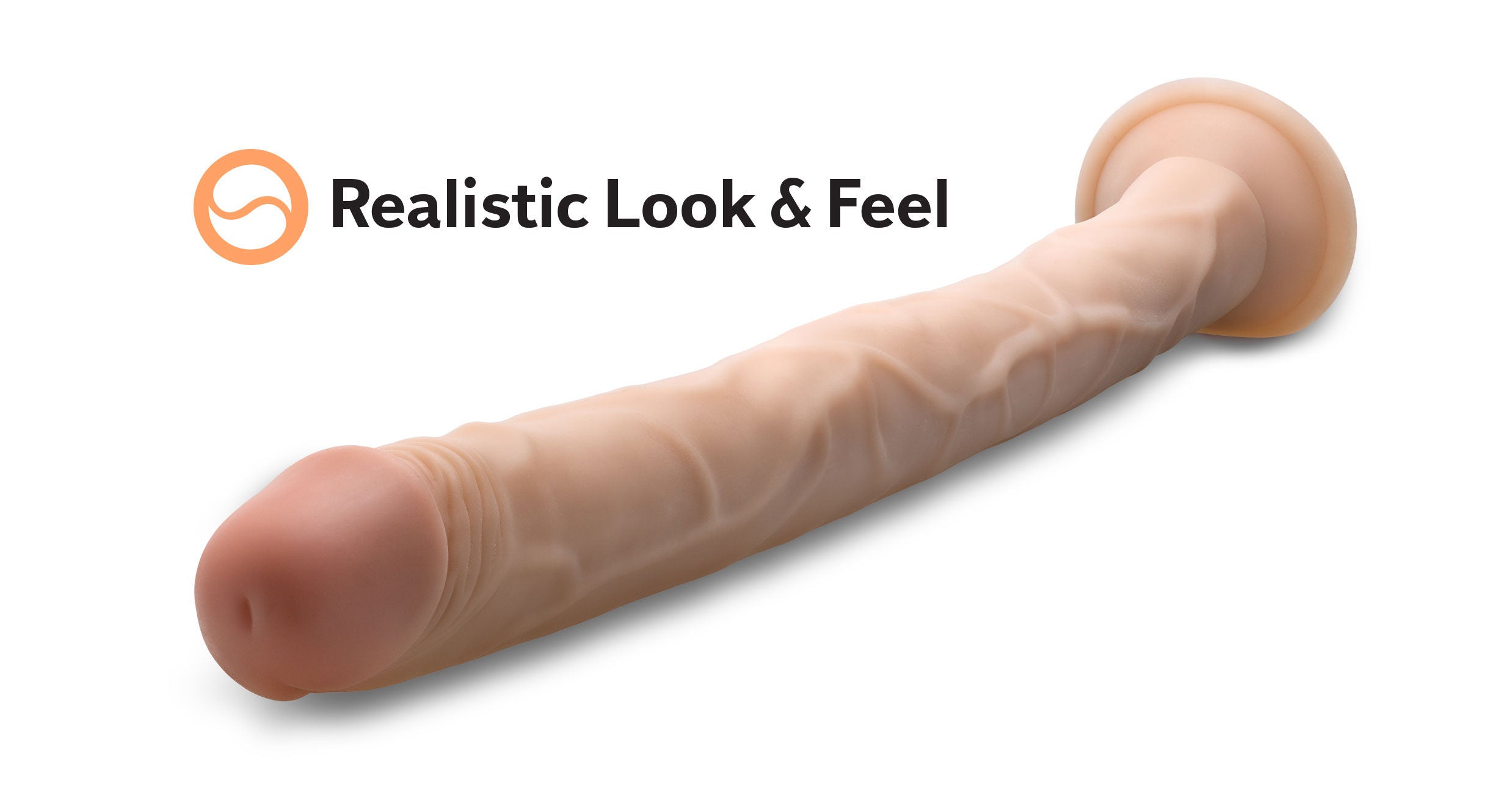 Dr Skin 19 Inch Realistic Beige Dildo with Suction Base Dongs Realistic