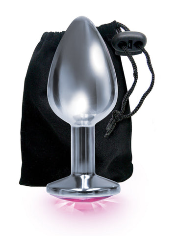 The Silver Starter - Silver 7.1 cm (2.8'') Butt Plug with Round Jewel > Anal Range > Jewel Butt Plugs