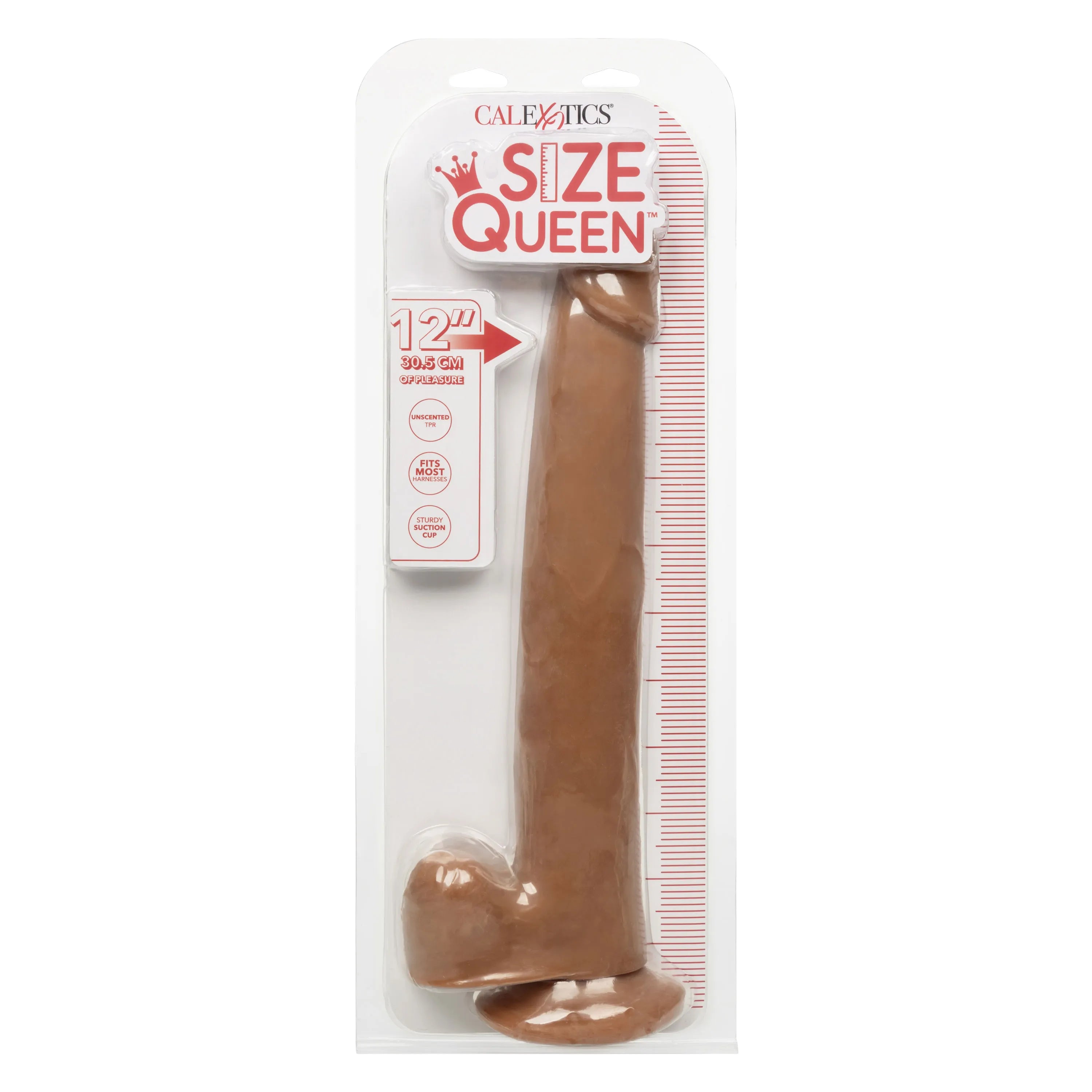 Size Queen 12 Inch Realistic Dildo – Firm 30.5 Cm Dildo Brown > Dildos > Large Dildos