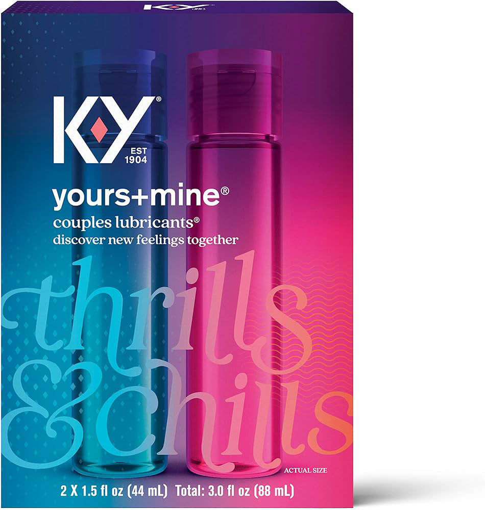 K-Y Yours and Mine Couples Lubricant Blue and Purple Set Default Title Lubricants, Creams & Glides