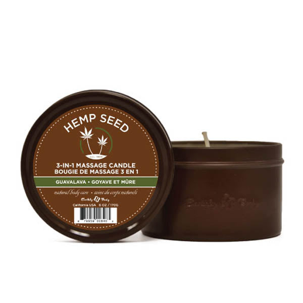 Hemp Seed 3-In-1 Massage Candle Guavalava 170 g for Relaxation Default Title Candles