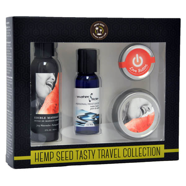 Hemp Seed Tasty Travel Collection 4 Piece Watermelon Lotion Set Default Title Massage Gift Set