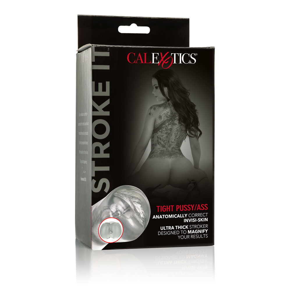 Stroke It Tight Pussy and Ass Double-Ended Male Stroker Sleeve Clear Strokers - Manual