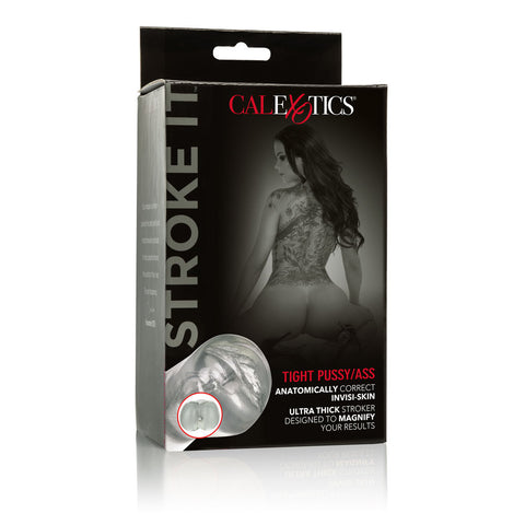 Stroke It Tight Pussy and Ass Double-Ended Male Stroker Sleeve Clear Strokers - Manual
