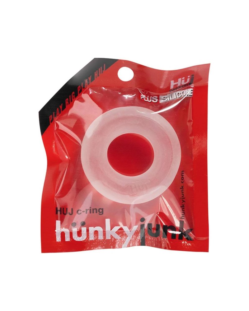 Hunky Junk HUJ Single C-Ring – Stretchable Silicone C-Ring Clear > Cock Ring > Single Main image