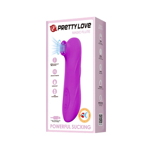Pretty Love Magic Flute – Medical Grade Silicone Clitoral Suction Vibrator with 12 Functions Air Pulsation