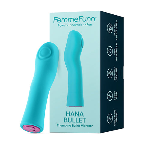 Hana Bullet Thumping Vibrator Pink Waterproof Adult Toy Turquoise BULLETS