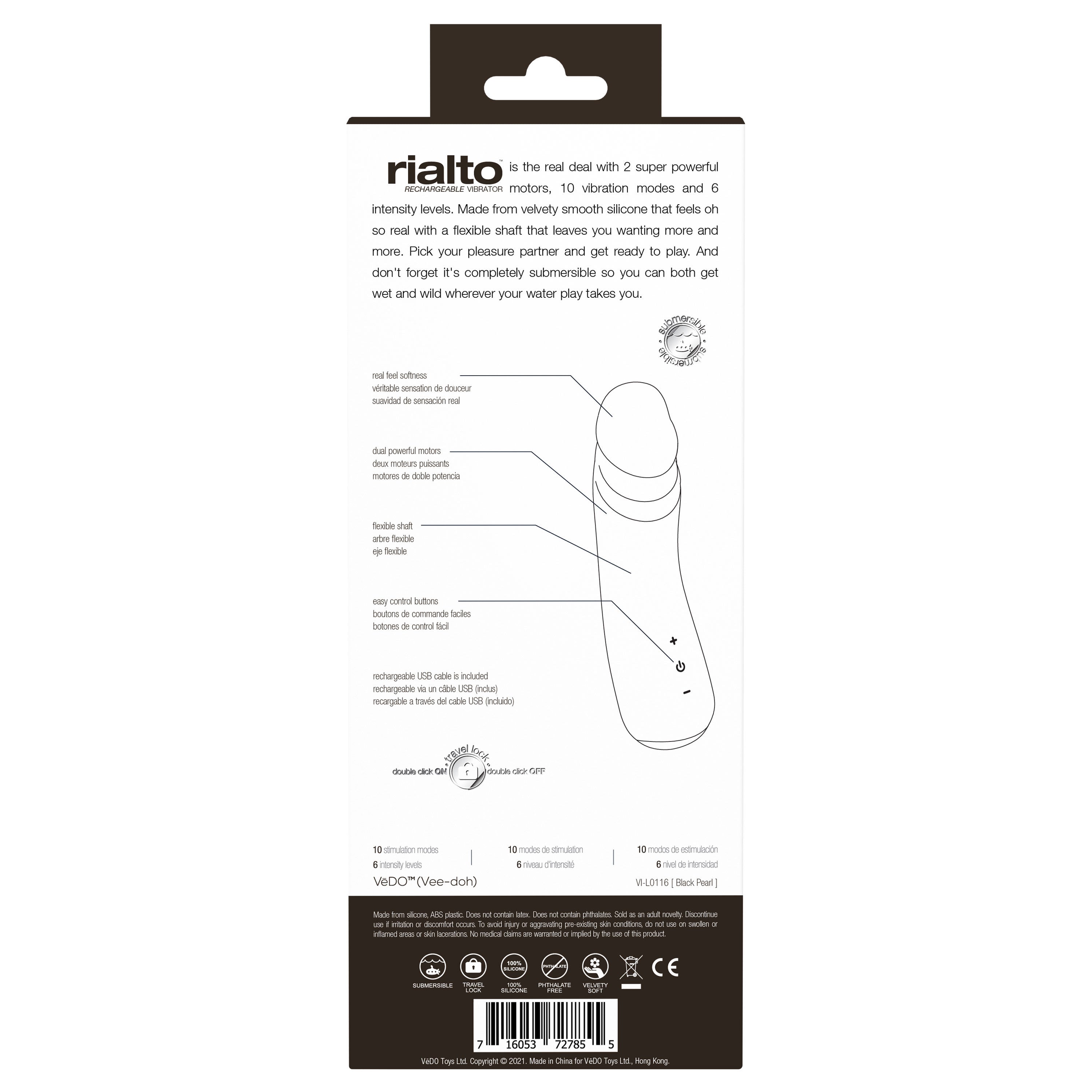 Rialto Rechargeable Realistic Vibrator with 10 Modes Vanilla > Realistic Dildos and Vibes > Penis Vibrators