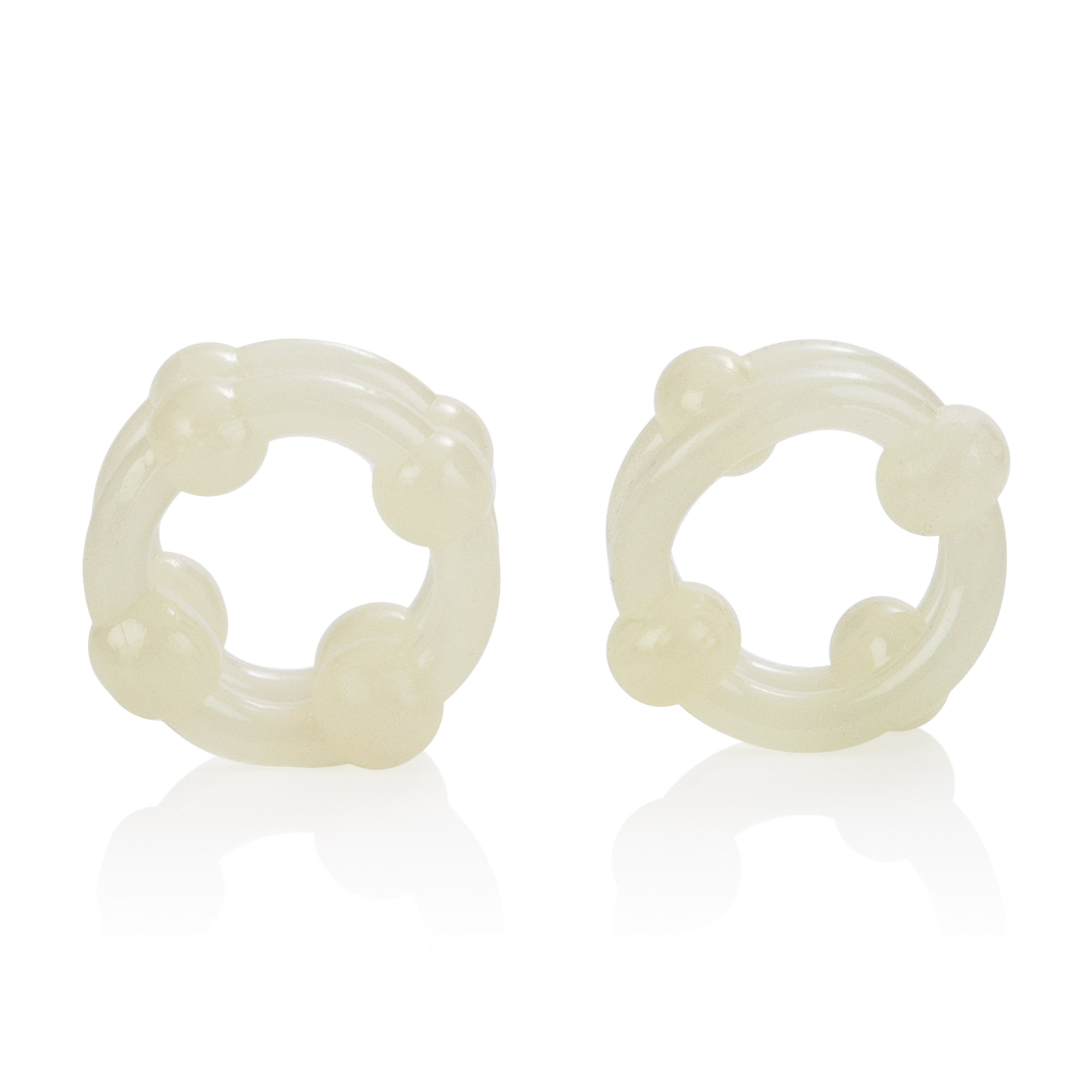Island Rings Double Stacker Glow In The Dark Stretchy Cock Rings 0.75 Inch 2 Cm Duo COCK RING Set