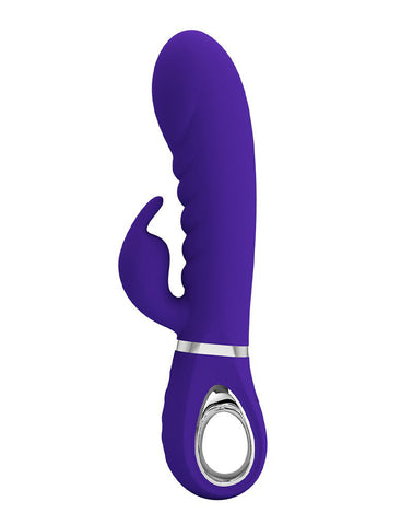Prescott Super Soft Rabbit Silicone Vibrator - Purple VIBRATORS-RABBIT