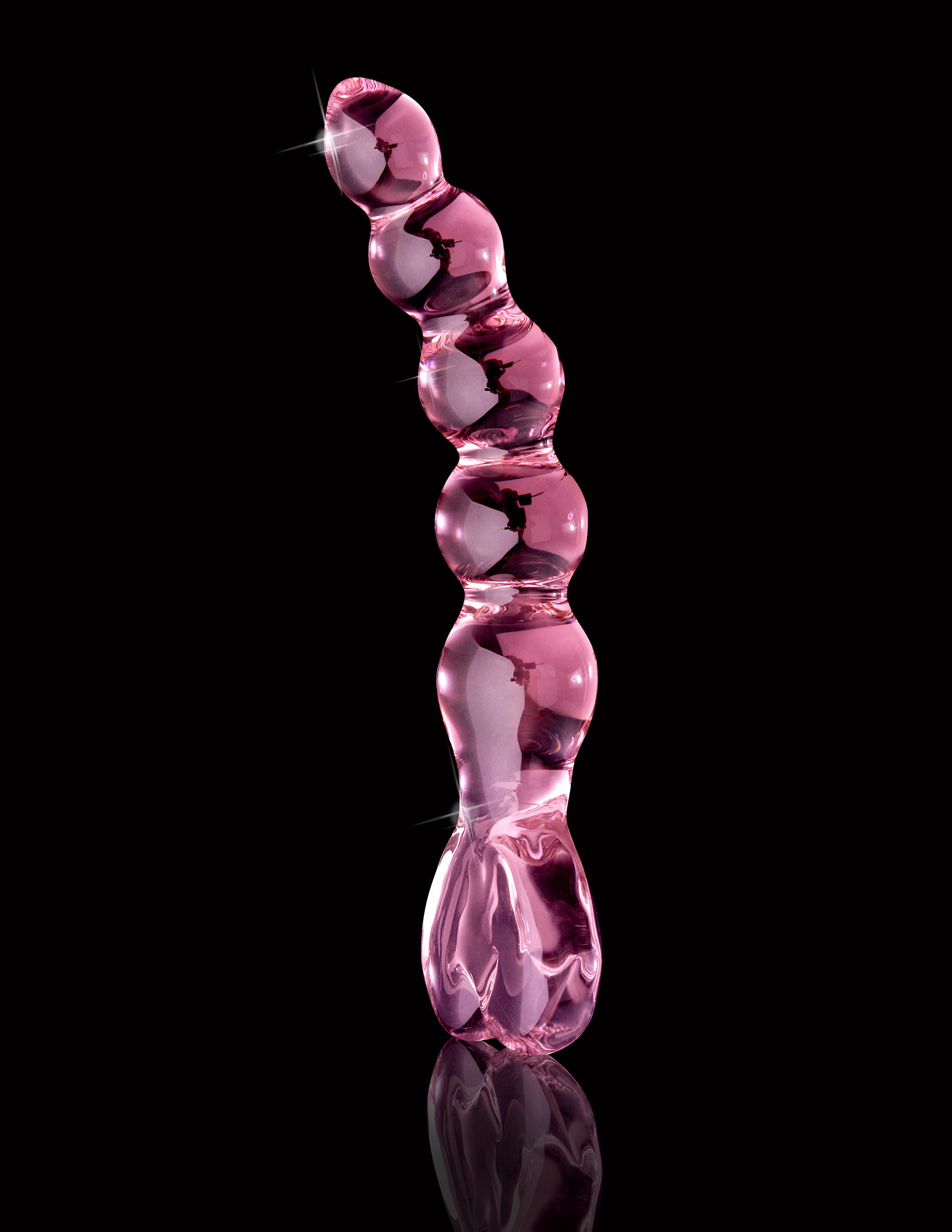 Icicles Pink Glass Massager with Heart Handle for Intimate Use Pink DONGS Glass