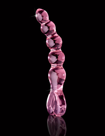 Icicles Pink Glass Massager with Heart Handle for Intimate Use Pink DONGS Glass