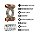 Stay Hard Vibrating Cock Ring Set With Dual Bullets Textured Sheath - Cock Ring Set > Cock Ring > Sets