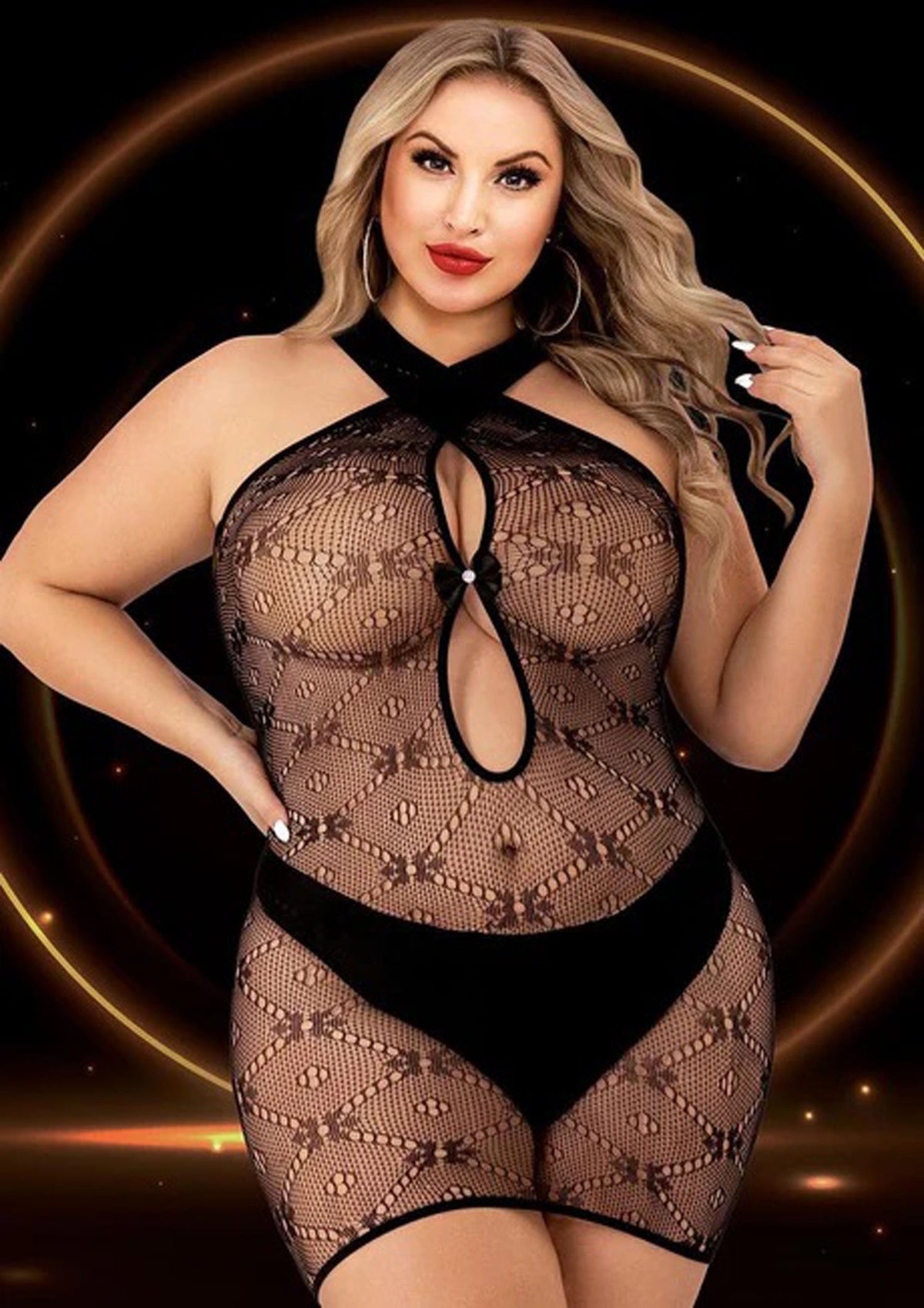 Halters Black Mini Dress Queen Size > Clothes > Dresses and Chemises