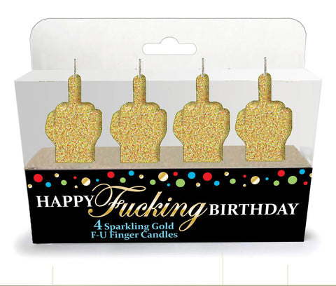Happy Fucking Birthday FU Candle Set of 4 - Novelty Party Candles Novelty Candles