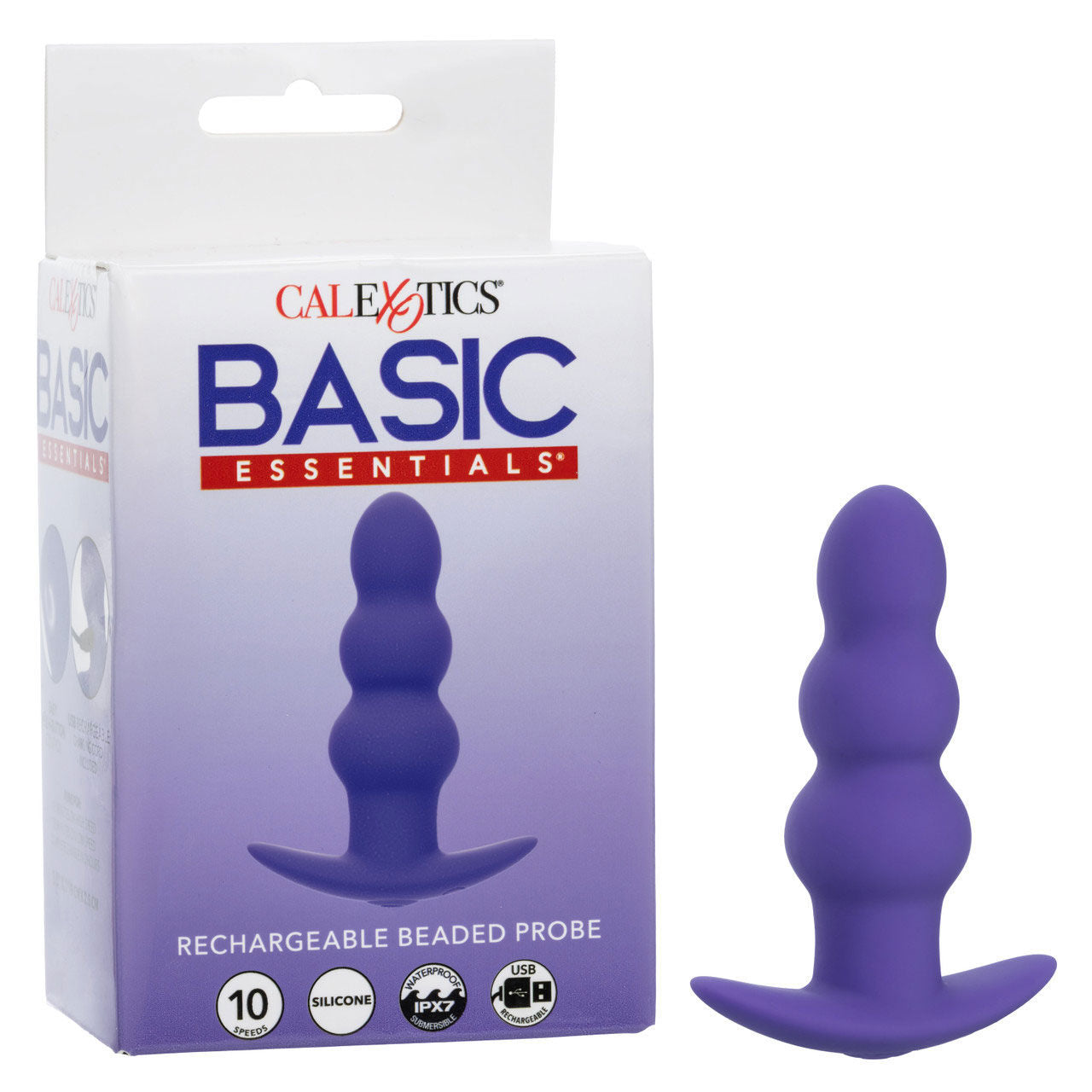Basic Essentials Rechargeable Beaded Probe for Adult Pleasure Anal Toys & Stimulators