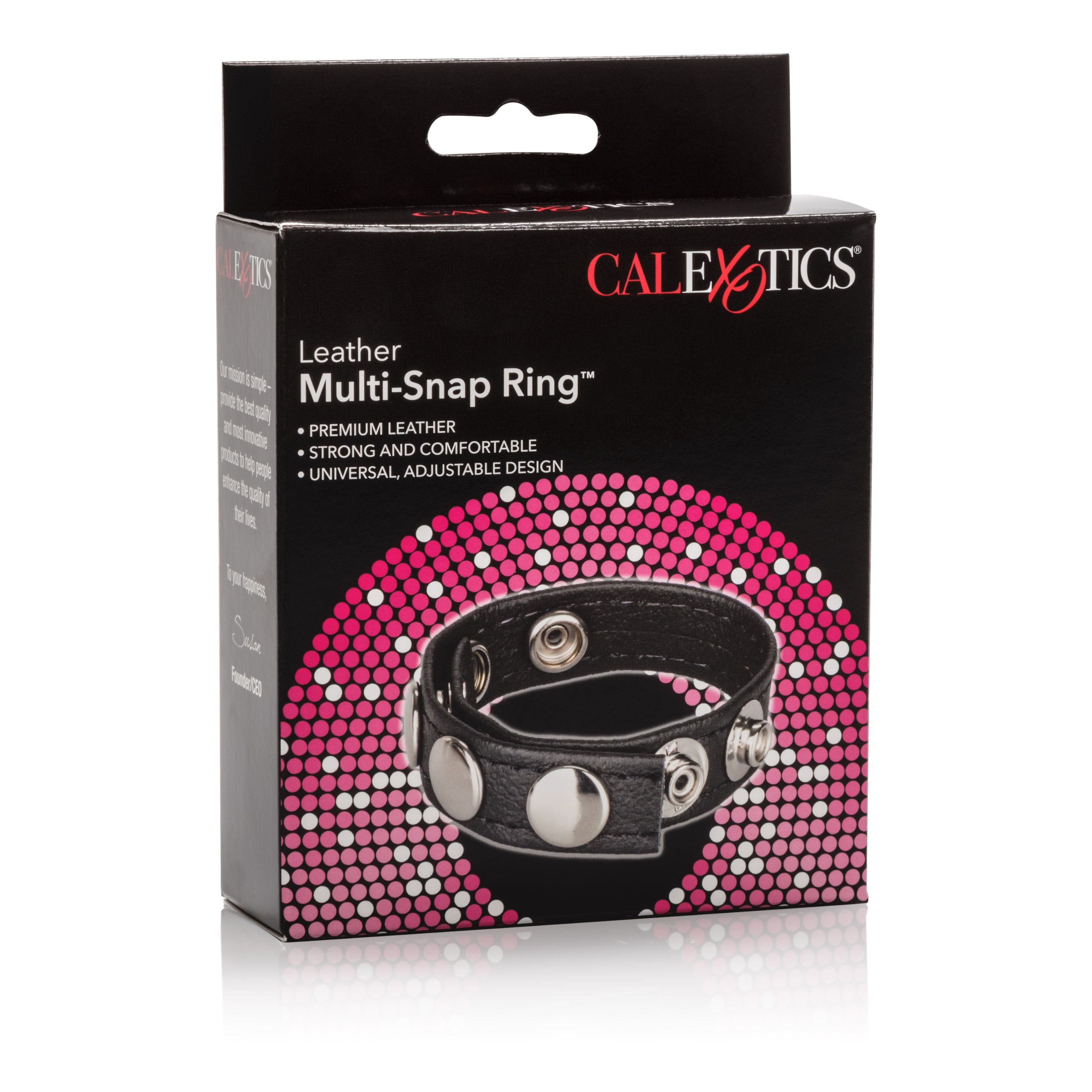 Leather Multi-Snap Adjustable Ring Strap – Leather Erection Ring COCK RINGS