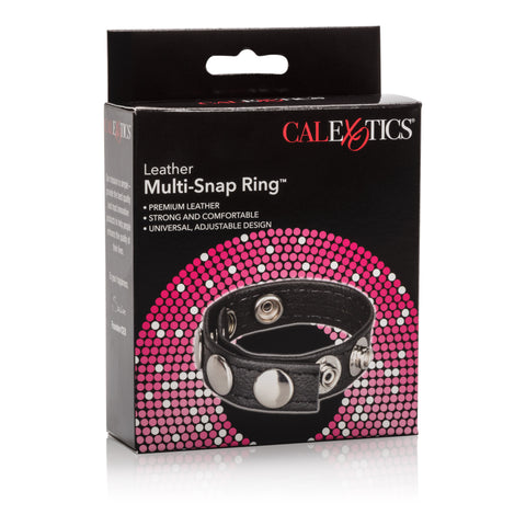 Leather Multi-Snap Adjustable Ring Strap – Leather Erection Ring COCK RINGS