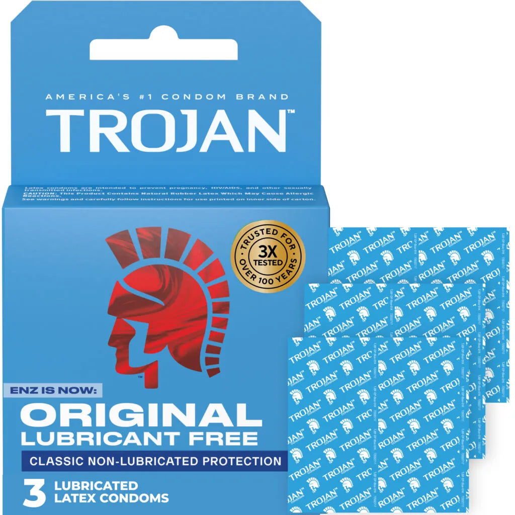Trojan Enz Non-Lubricated Latex Condoms 3 Pack Adult Intimacy > Essentials > Condoms