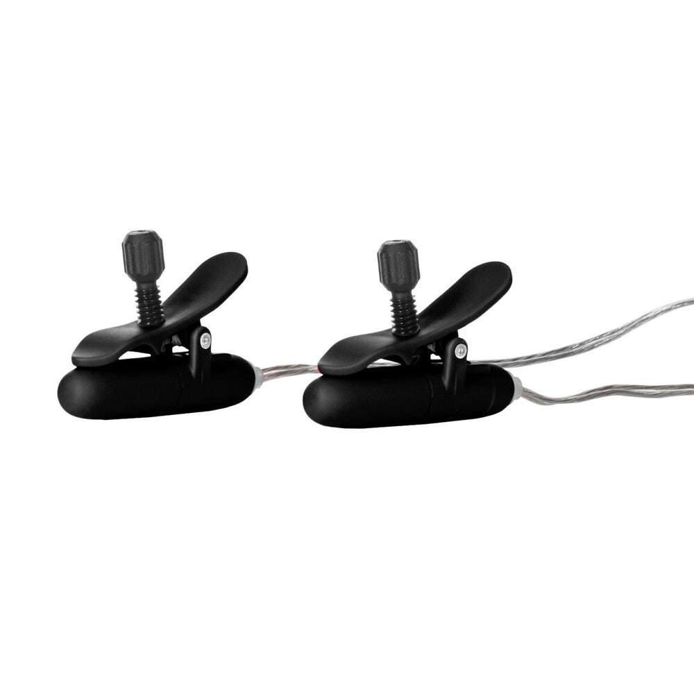 Heated Vibrating Nipple Teasers Black Silicone > Sex Toys > Nipple Stimulators