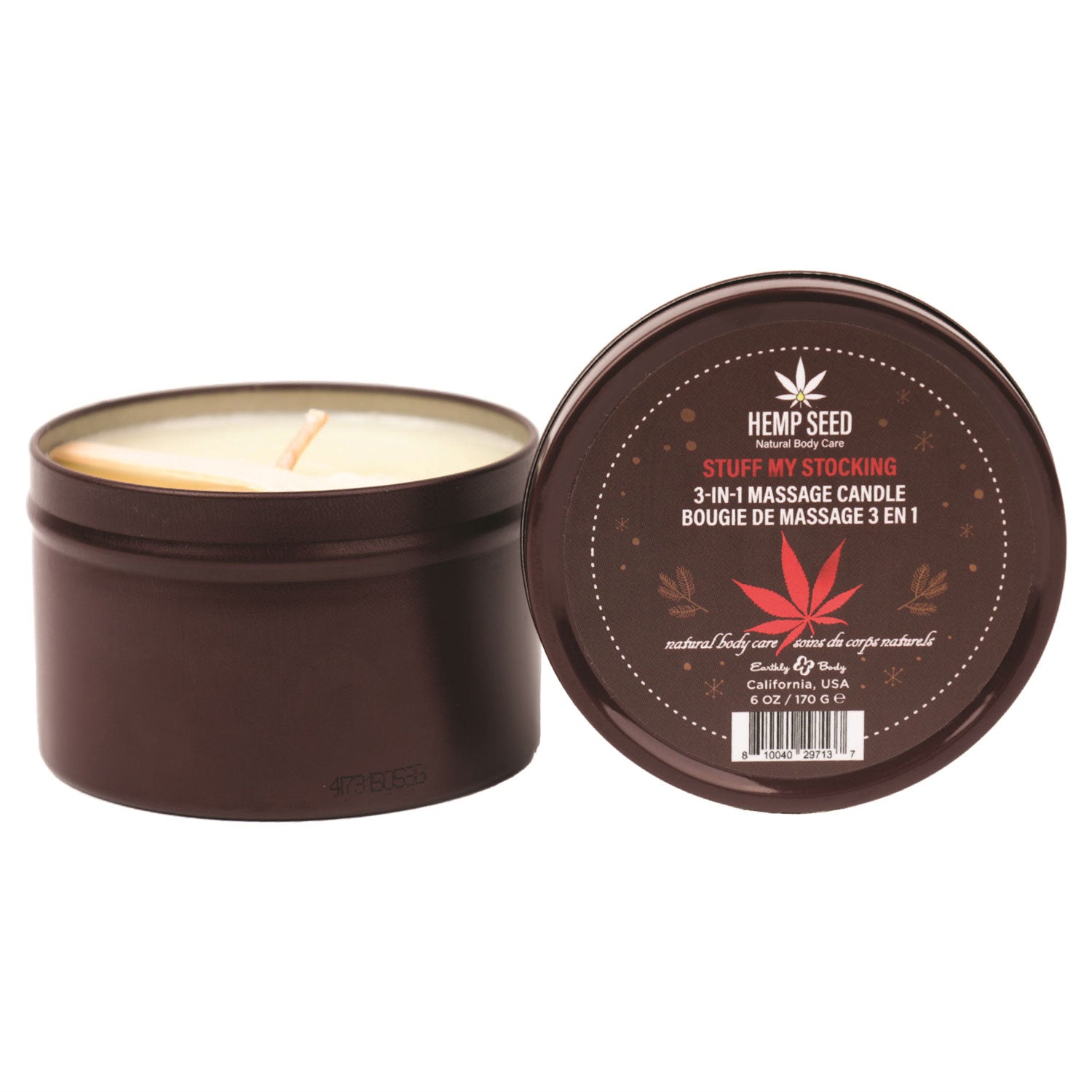 Hemp Seed 3-In-1 Massage Candle 170 g - Pomegranate & Brown Sugar Massage Candles