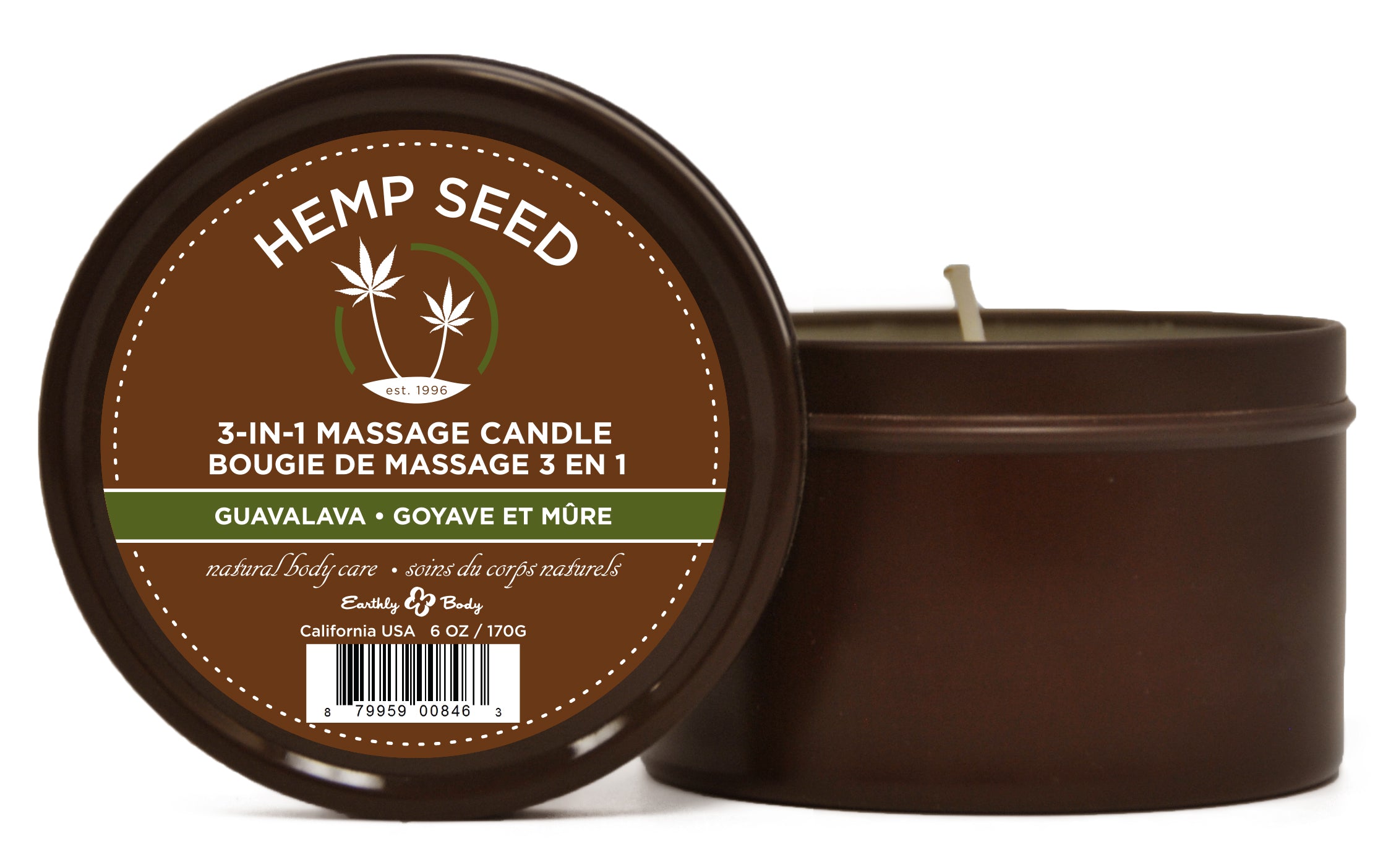 Hemp Seed 3-In-1 Massage Candle Guavalava 170 g for Relaxation Default Title Massage Candles