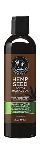 Hemp Seed Massage and Body Oil Naked in the Woods Tea and Ginger Scented 237 ml Bottle Massage Oil