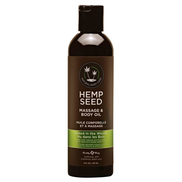 Hemp Seed Massage and Body Oil Naked in the Woods Tea and Ginger Scented 237 ml Bottle Massage Oil