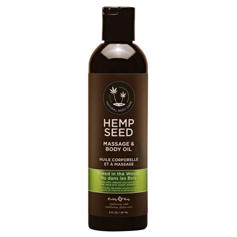 Hemp Seed Massage and Body Oil Naked in the Woods Tea and Ginger Scented 237 ml Bottle Massage Oil
