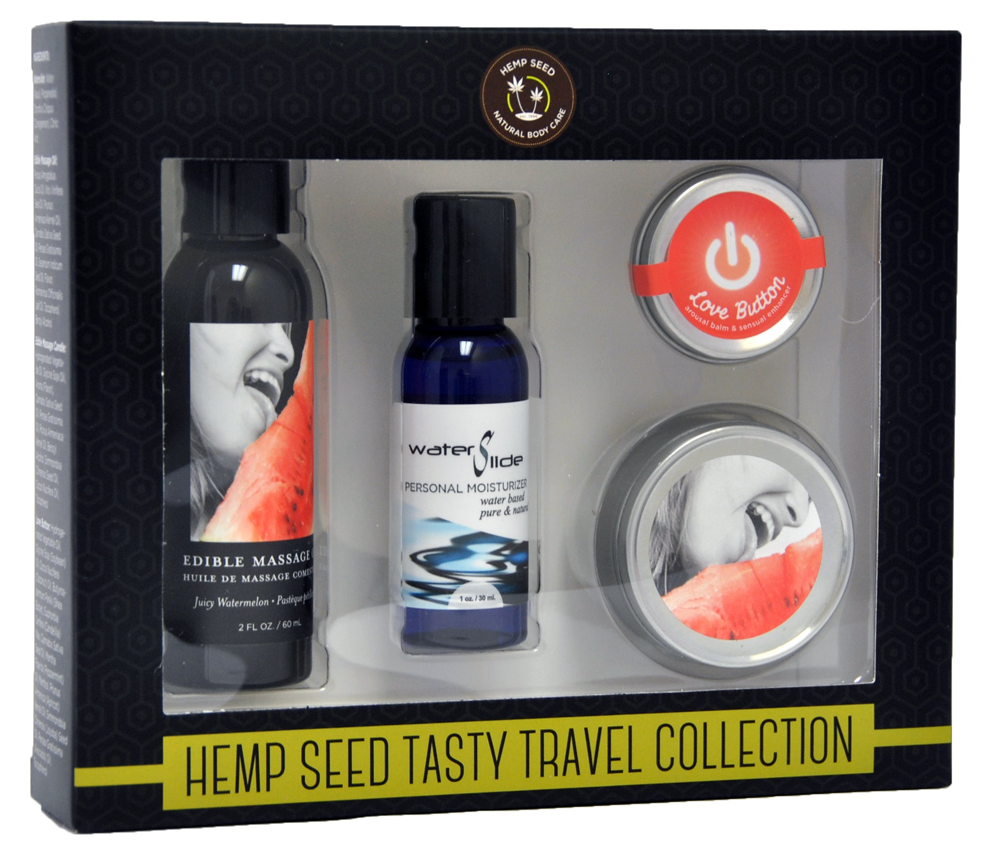 Hemp Seed Tasty Travel Collection 4 Piece Watermelon Lotion Set > Essentials > Massage Gift Set