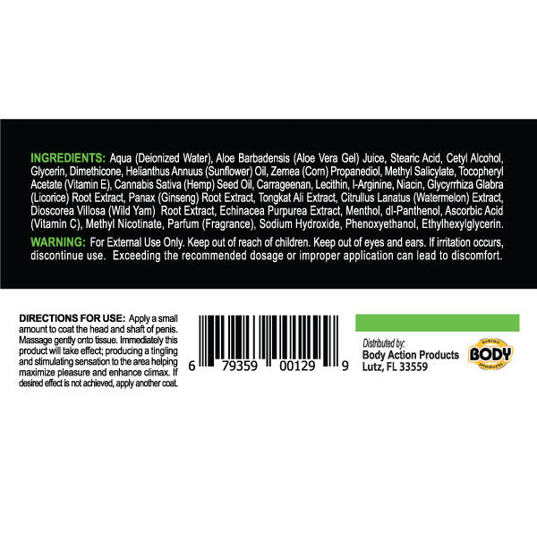 Hempleasure for Men Sample Packet Singles Hemp Seed Oil Infused Male Enhancement Gel ENHANCERS