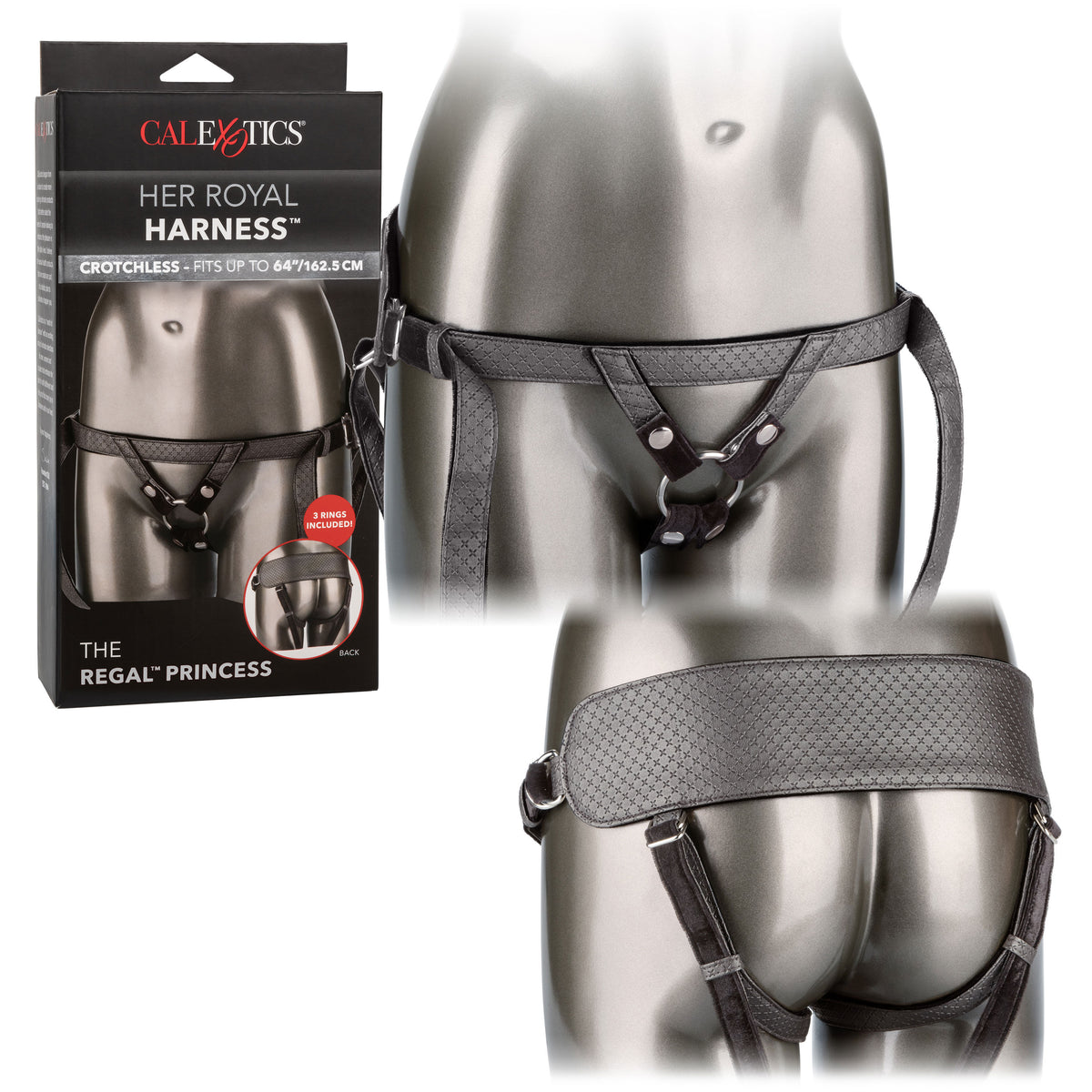 Her Royal Harness Regal Princess Crotchless Harness Pewter > Dildos > Strap On Harnesses