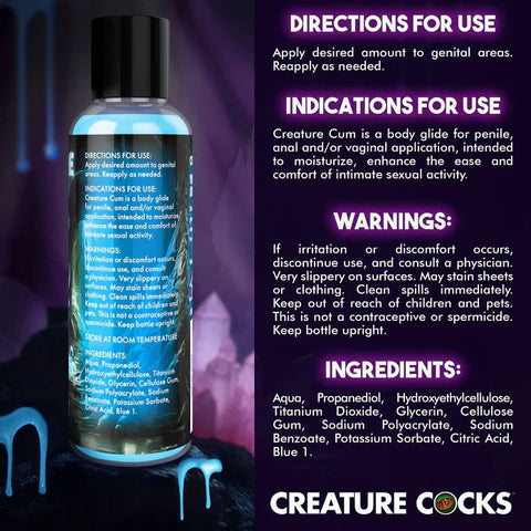 Creature Cum Blue Water-Based Personal Lubricant 8oz Bottle Speciality Lubricants