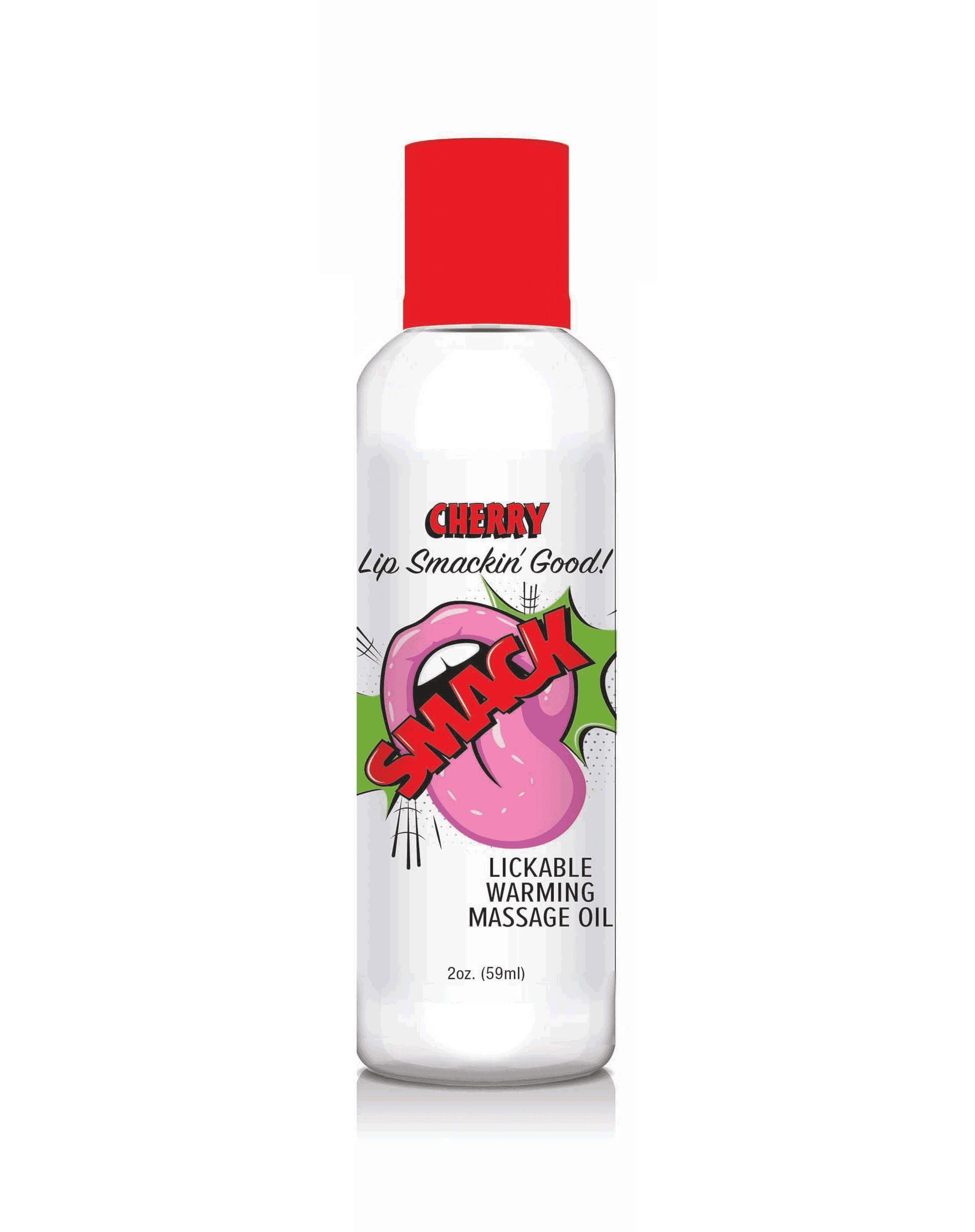 Smack Cherry Warming Lickable Massage Oil for Adults 2 Oz Massage Oil
