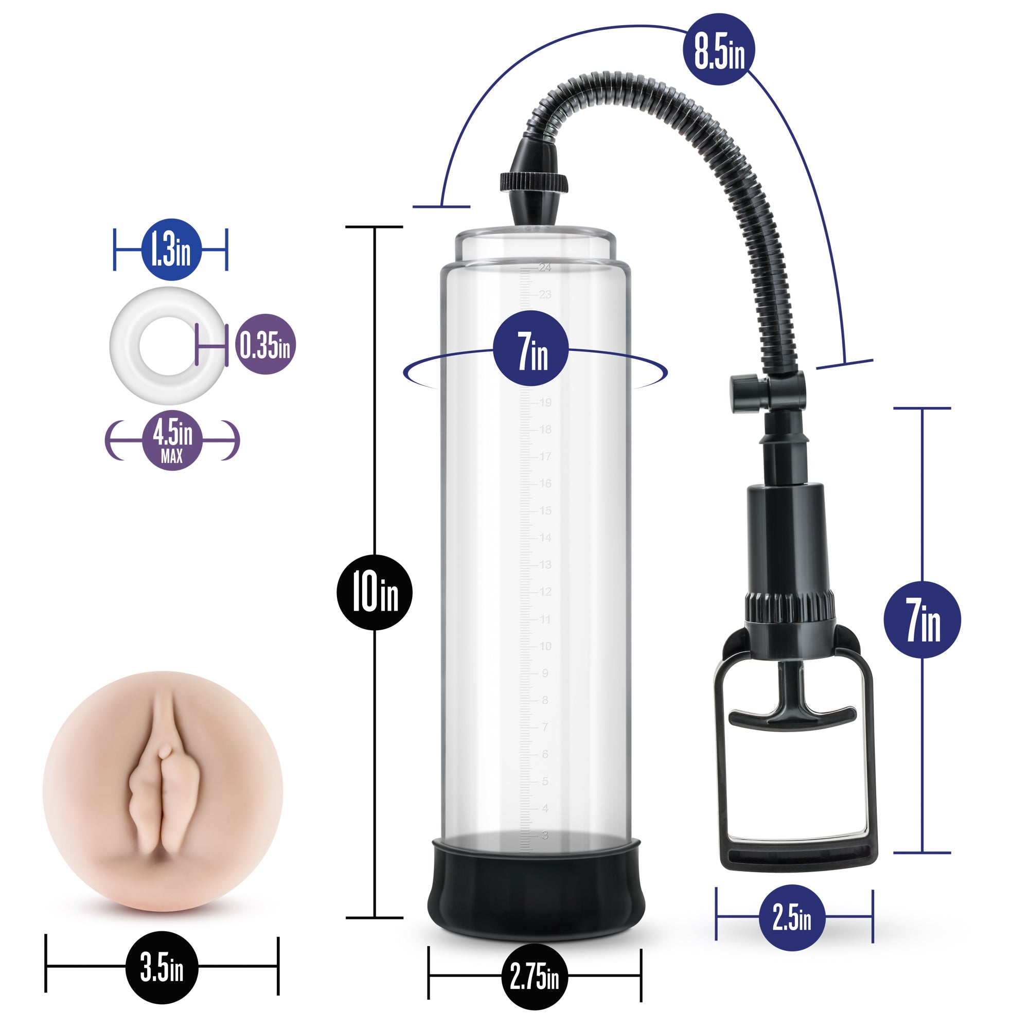 Performance VX4 Male Enhancement Penis Pump System Clear Pumps