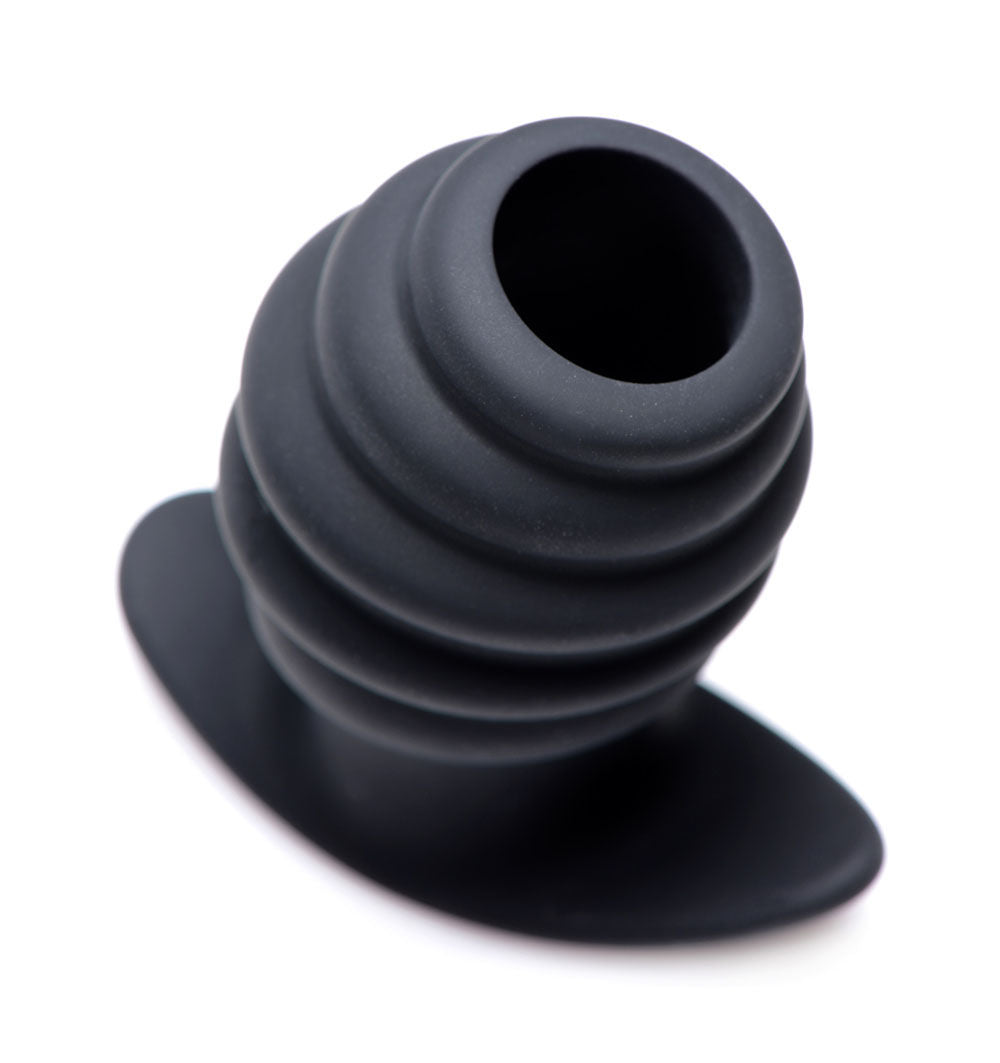 Hive Medium Silicone Ribbed Hollow Anal Plug for Pleasure Butt Plugs - Hollow