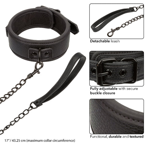 Nocturnal Collection Black Collar and Leash Set for Adults > Bondage Gear > Collars