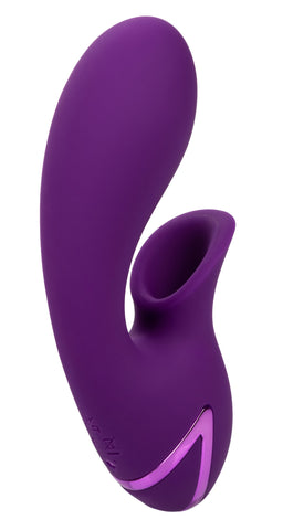 California Dreaming Huntington Beach Heartbreaker Purple Silicone Rechargeable Massager with Dual Motors and 10 Suction Functions STIMULATORS