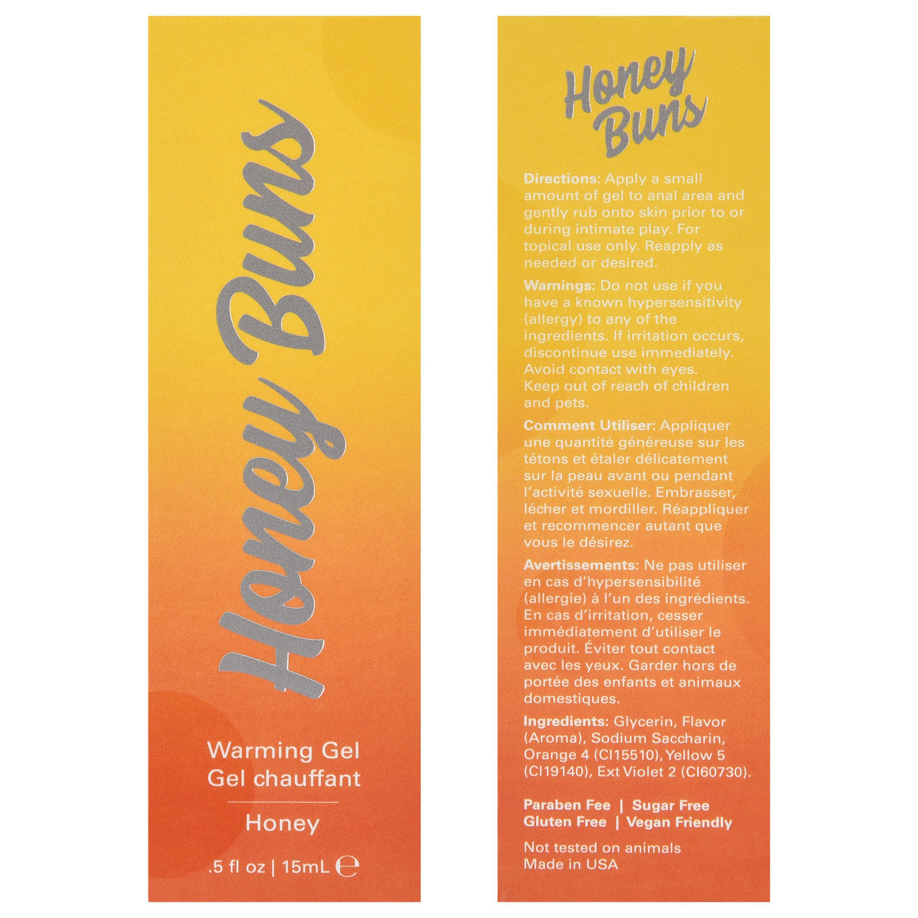 Honey Buns Warming Lickable Gel for Intimate Anal Play 15ml Anal Lubricant