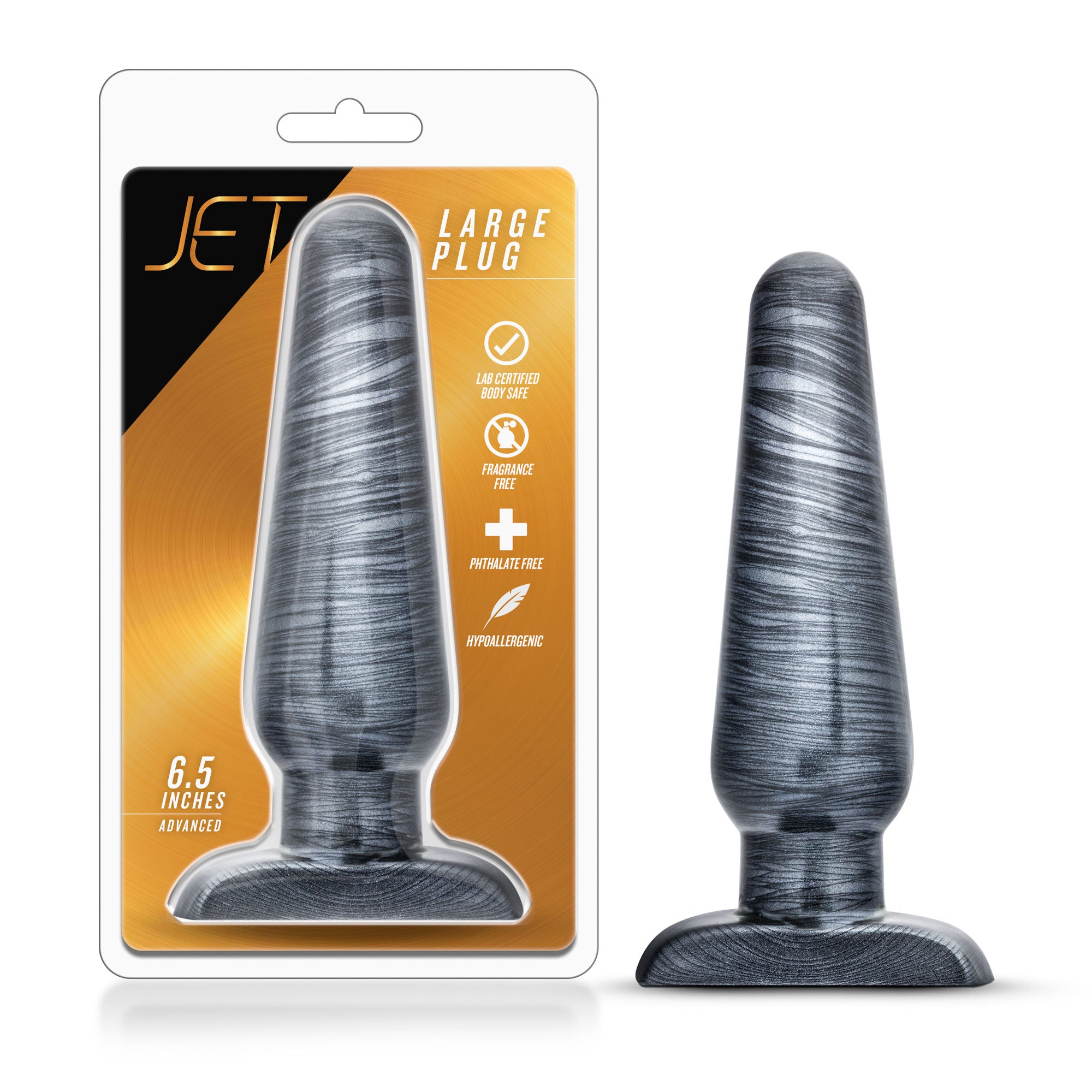 HoneysPlace Jet Large Plug (Carbon Metallic Black) – Large Anal Plug Butt Plugs