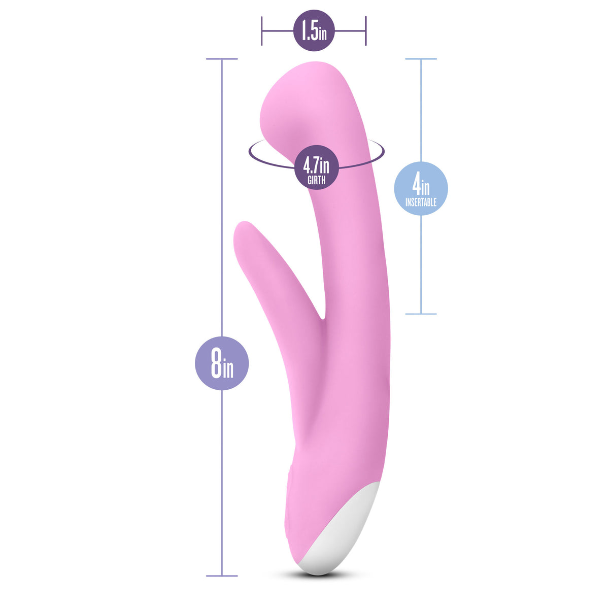 Hop Cottontail 8.25 Inch Rabbit Vibrator with G-Spot and Clitoral Stimulator > Vibrators > Ladies > Rabbit