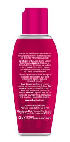 Hot Pink Warming Lubricant for Women Water-Based 4.7 Oz Speciality Lubricants