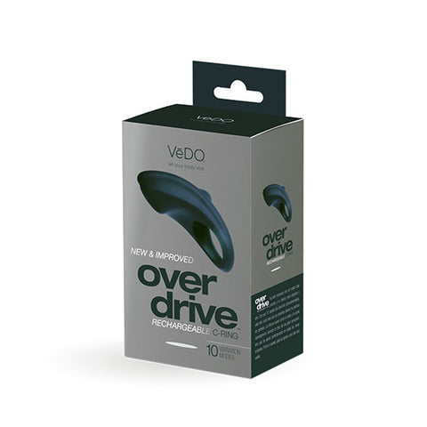 Overdrive Plus Rechargeable Cock Ring Black for Enhanced Pleasure Black Cock Rings Vibrating