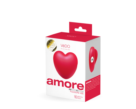 Amore Rechargeable Purple Vibrator with 10 Vibration Modes Suction Stimulator