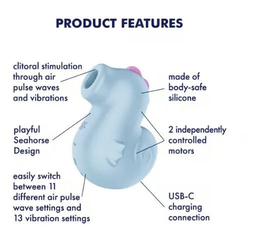 Satisfyer Sea Pony – Air Pulse and Vibrator with Dual Stimulation > Sex Toys For Ladies > Air Pulsation